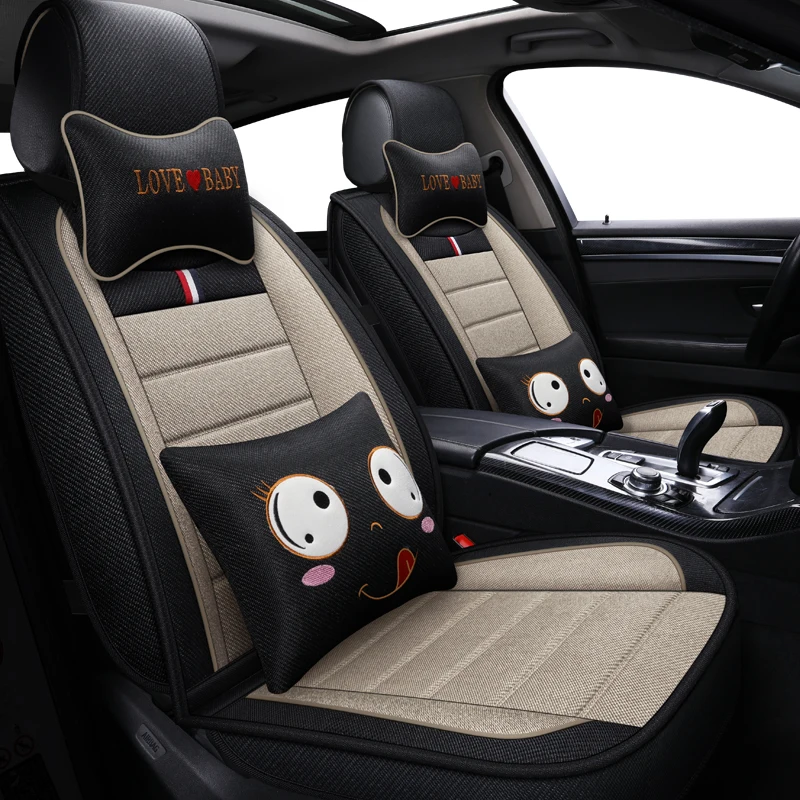 Льняные материалы автомобильные чехлы для сидений Toyota Honda BMW Audi Ford hyundai Kia Nissan Mazda