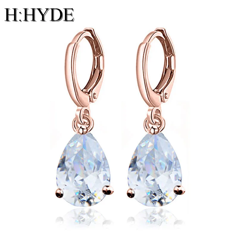 H:HYDE новые модные женские/женские серьги из розового золота зеленого шампанского