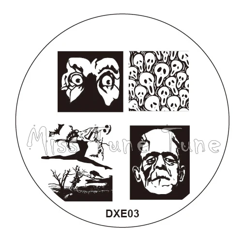 30 Styles Halloween Nail Stamping Templates Stamp Plate Image Printing Transfer Polish Bats Vampire Pumpkins Horrible Face | Красота и