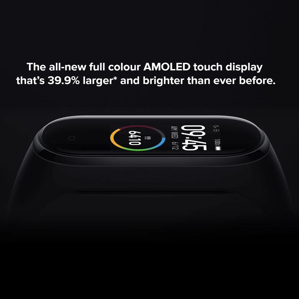 Для Xiaomi Mi Band 4 новейший музыкальный смарт-браслет пульсометр фитнес-трекер AMOLED экран BT 5,0 135 мАч браслет