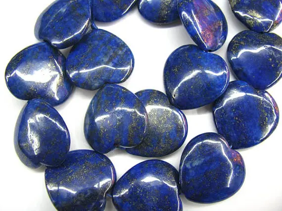 

2strands 15mm genuine Lapis Lazuli Gemstone heart lapis bead loose bead