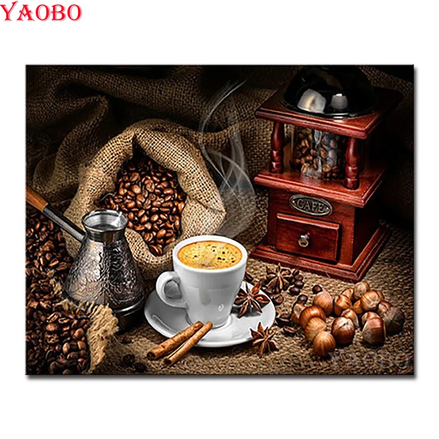 5d алмазная картина кофейные зерна DIY по номерам полная квадратная Алмазная