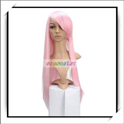 Free Shipping Fashion Long Pink Straight Cosplay Hair Wig Brand new and high quality H00047 |