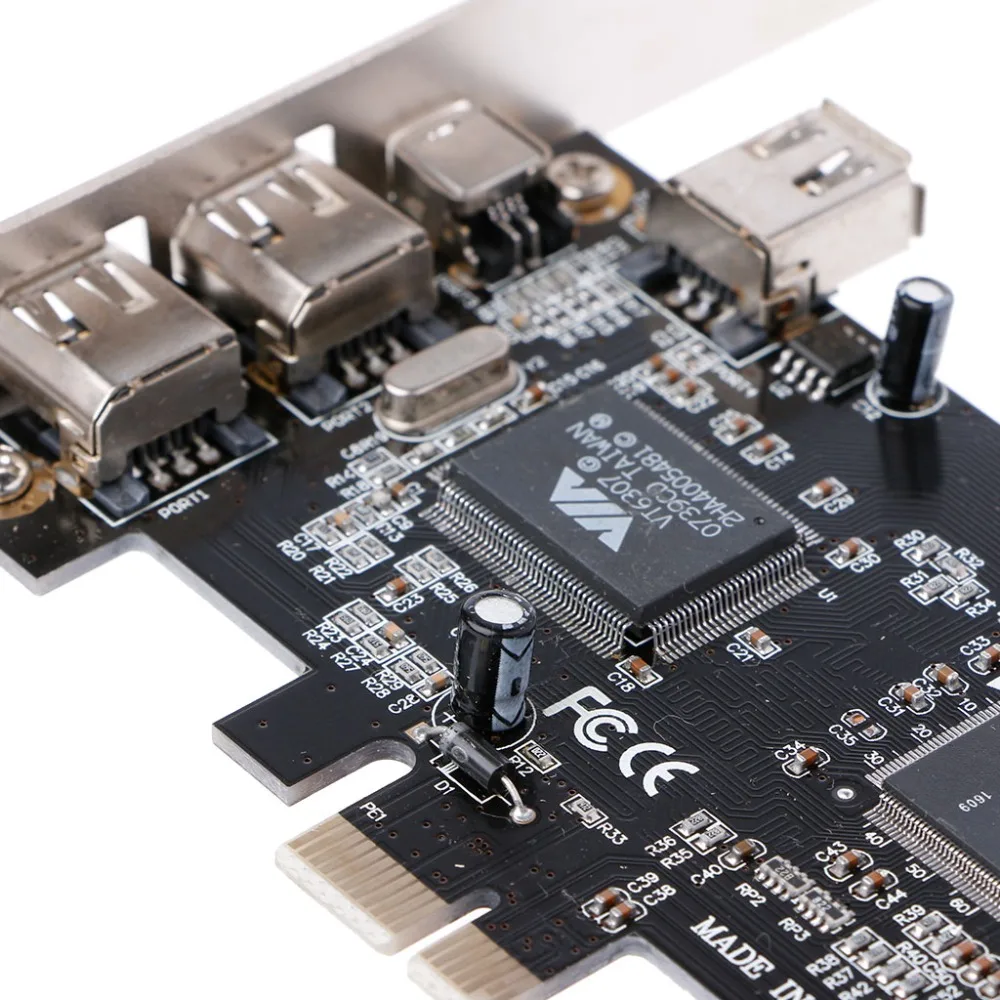 1 комплект PCI-e 1X IEEE 1394A 4 порта(3+ 1) адаптер карты Firewire с 6 Pin до 4 Pin IEEE 1394 кабель для настольного ПК высокого качества