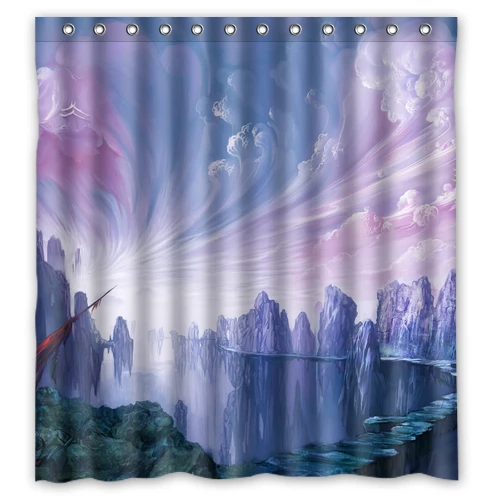 Фантастический мир облака волшебный мост пейзаж под заказ душ водонепроницаемые