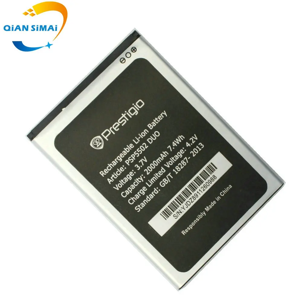 5 шт. Новый 2000 мАч PSP5502 DUO Аккумулятор для Prestigio PSP3507 5502 мобильный телефон + трек