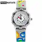 Детские Мультяшные часы PENGNATATE с 3D космическим ремешком, модные детские часы для мальчиков, силиконовый браслет, наручные часы, студенческие подарки