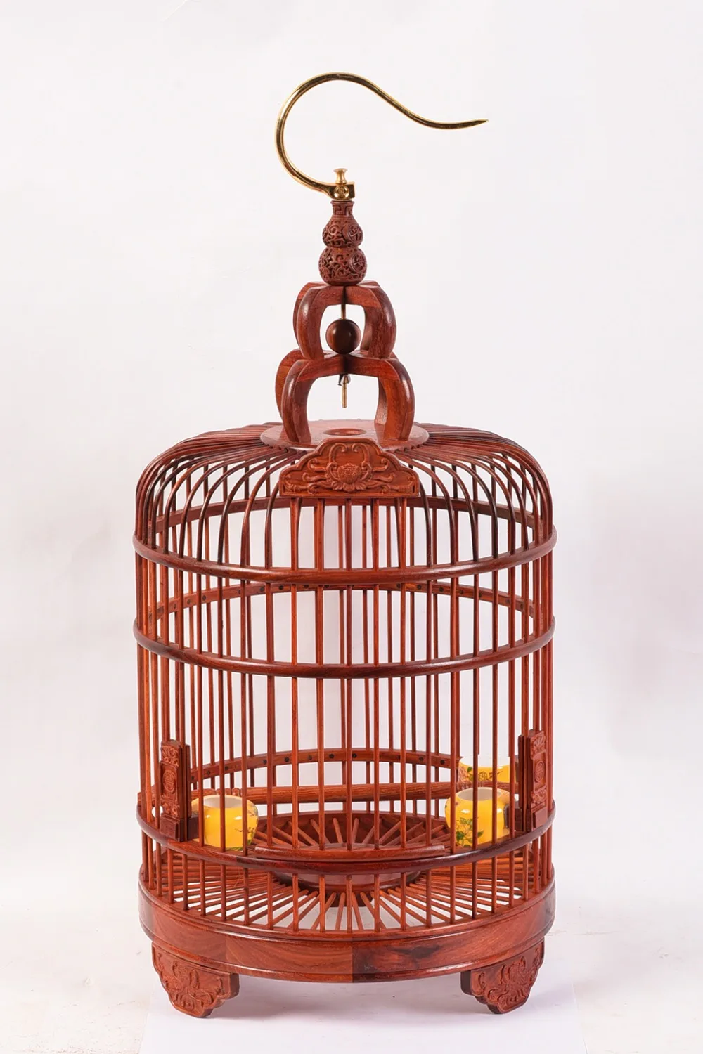 Chinese Classical Zambian Rosewood birdcase with scroll grass pattern red wood Birdcage Boutique gradening handmad bird cage mew | Дом и сад