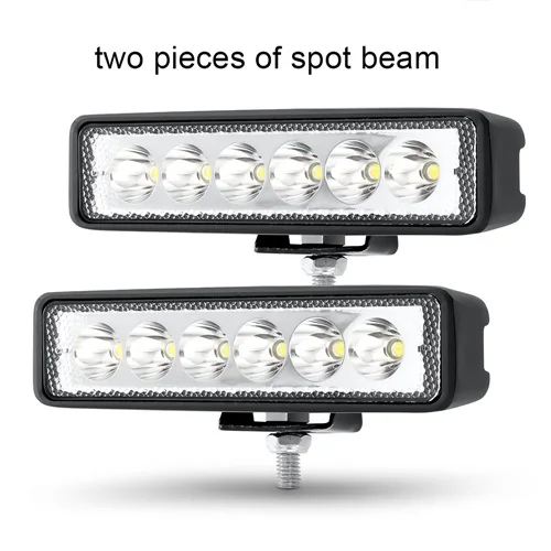 2pcs spot beam 1/2 шт. 6 дюймов 18 Вт светодиодный рабочий светильник луч Точечный светильник грузовик светильник для Jeep мотоциклы Offroad 4x4 ATV фары дневного светильник - Цвет: 2pcs spot beam