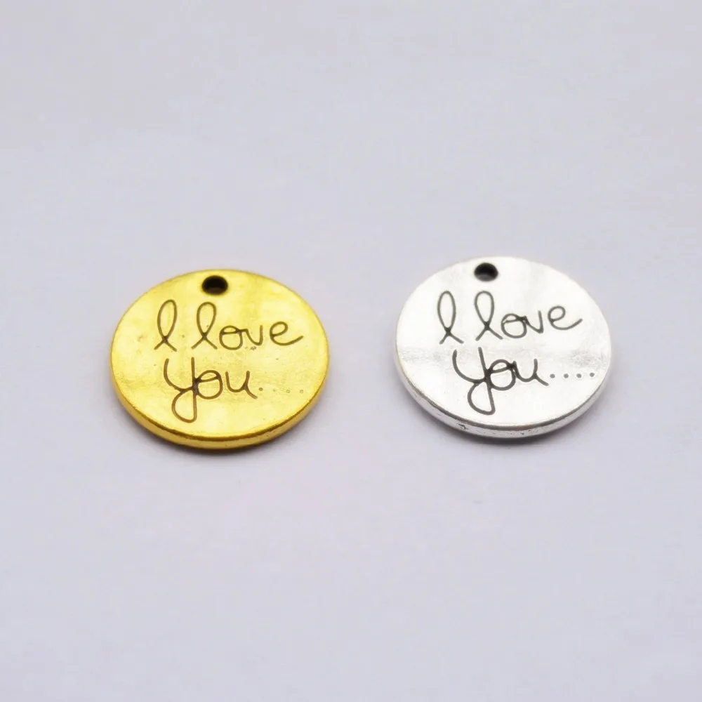 

Round Pendant Charms Metal Alloy "I love you "Moon Charms Jewelry Neckalces Pendants Accessories Findings DIY