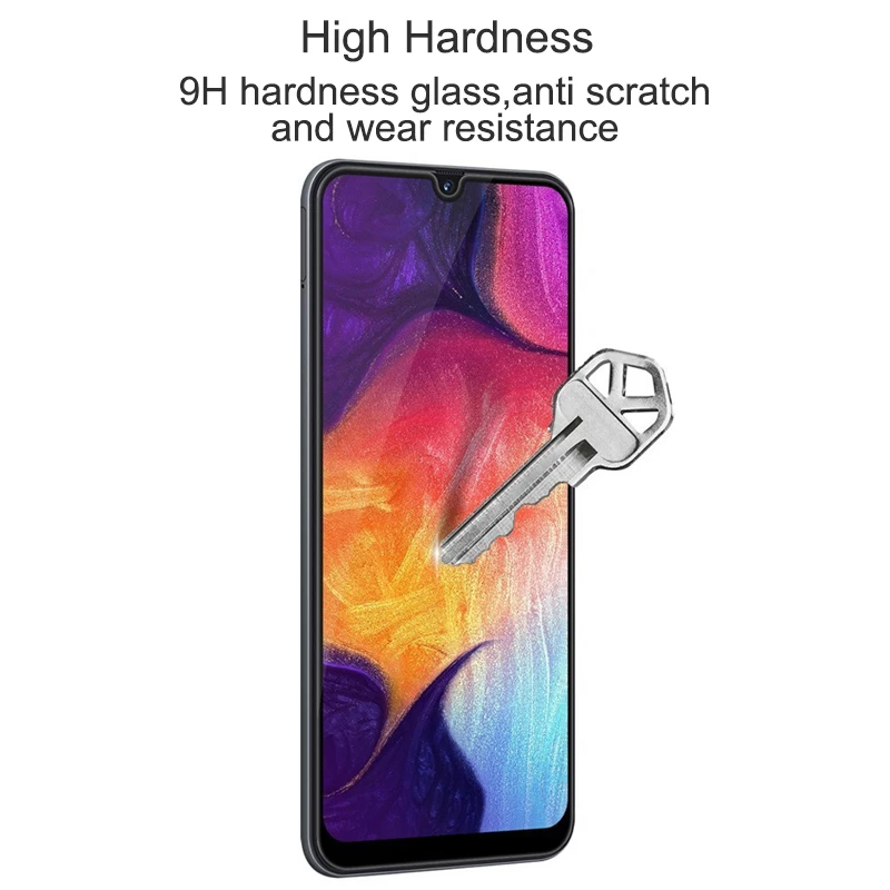 Защитное стекло 9H для Samsung Galaxy A50 закаленное защитное с полным покрытием защитная