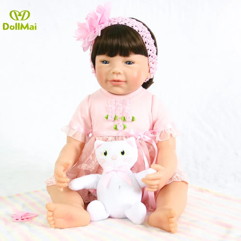 

55cm Full vinyl Silicone Reborn Baby Doll Toys 22inch Newborn Babies girl Doll Birthday Gift Child Bathe Toy bebe real reborn