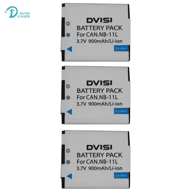 2 шт./лот DVISI 3 7 V 900mAh NB-11L батарея для Canon A2300 IS A2400 A2500 A2600 A3400 A3500 ELPH 110 HS | Электроника