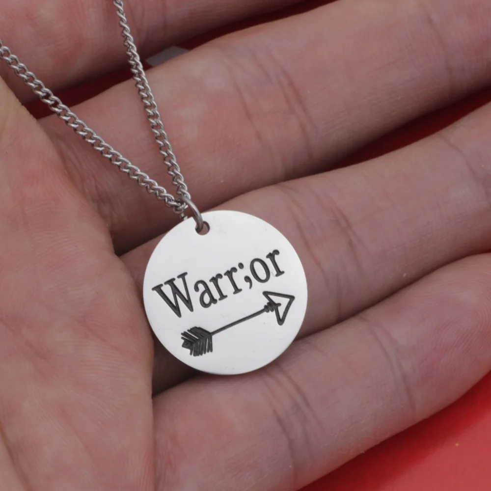 Кулон воина из нержавеющей стали ожерелье с символом восстановления ручная