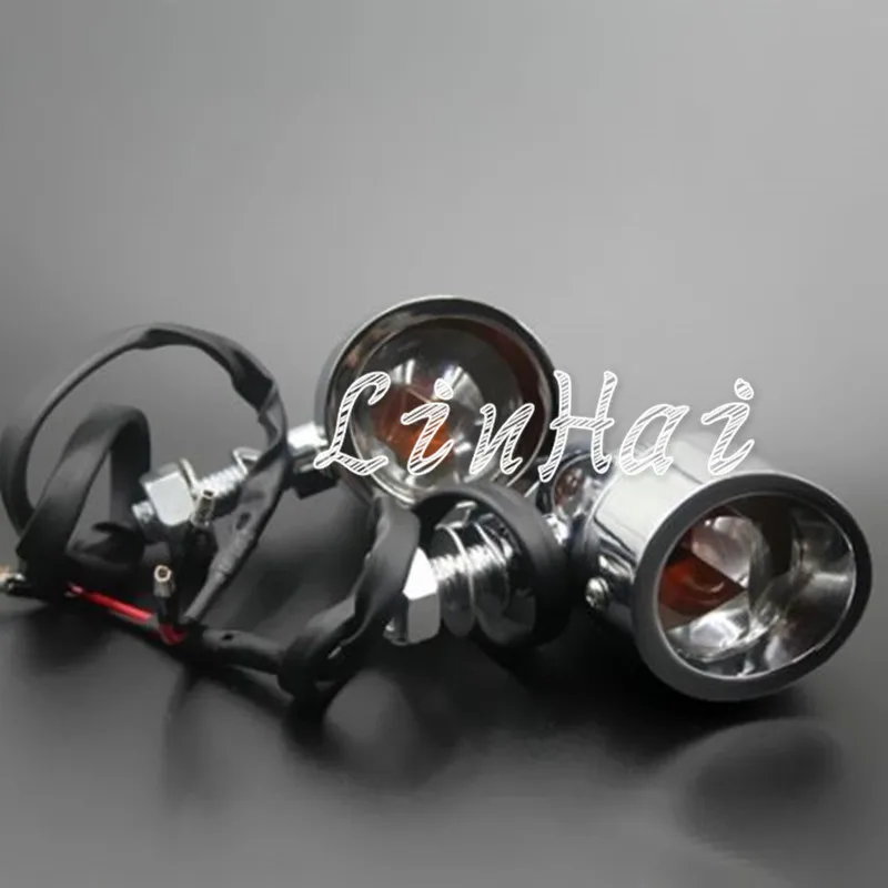 Металлический хромированный поворотник для мотоцикла индикатор поворота желтая