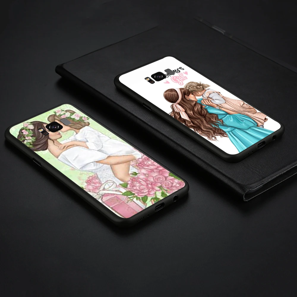 Lavaza Black Brown Hair Baby Mom Girl Queen Soft TPU Case for Samsung Galaxy A10 A30 A40 A50 A70 M10 M20 M30 Cover | Мобильные