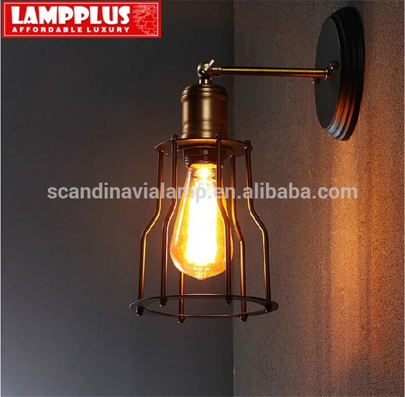 Lampplus Vintage Loft Industrial Brass Swing Arm Wall Mount Simple Adjustable Swivel lamp light for bedroom hotel room | Освещение