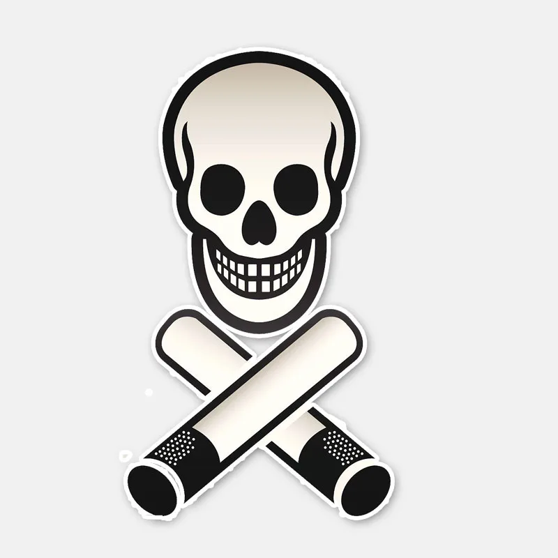 

YJZT 13.8CM*7.9CM Personality Cigarette Skeleton Motorcycle Helmet Car Sticker Window Body Decal 6-3042
