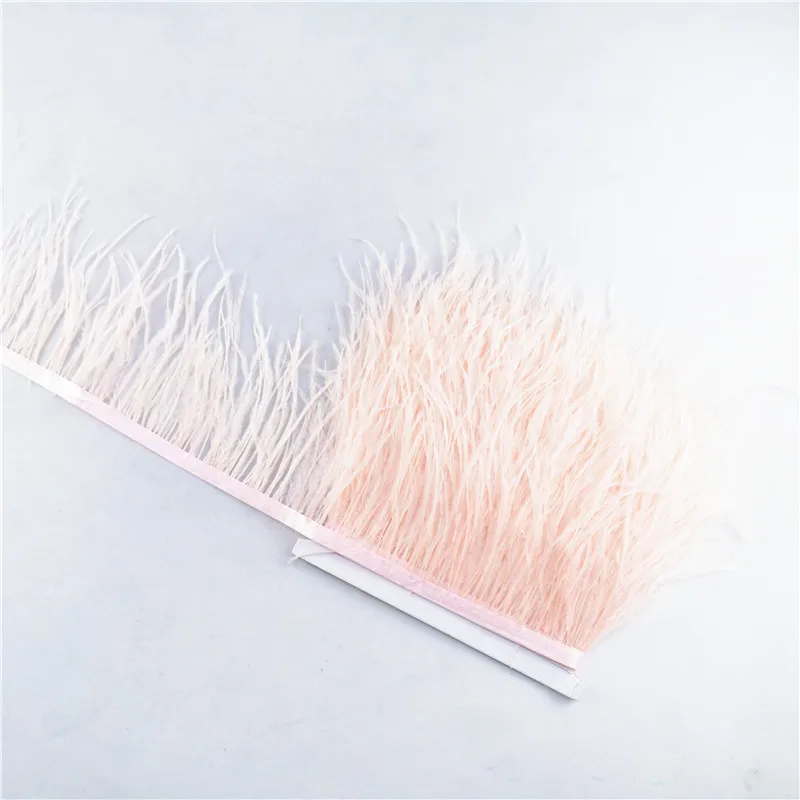 1 ярдов пушистые шампанские страусиные перья обрезают боковую ленту 10 15 см ширина