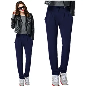 Осенние женские свободные эластичные теплые флисовые спортивные брюки с эластичным поясом черные женские брюки для отдыха большие размеры 5Xl 6XL шаровары