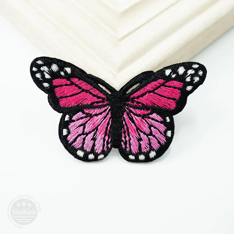 Розовая бабочка (Размер: 5 0 х8 см)|embroidery patch|decorative patchespatches appliques |