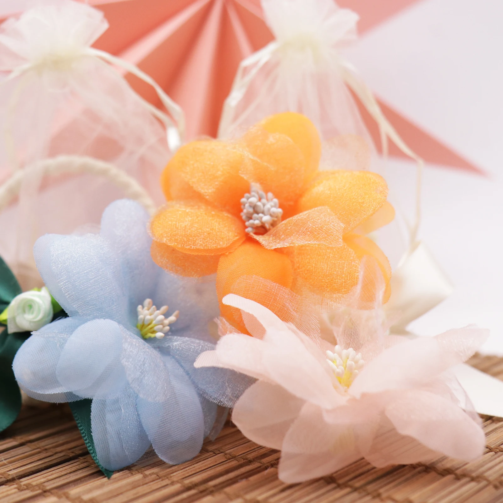10PCS/lot Chiffon Plum Blossom Artificial Flowers Head Wedding Decoration Fake Flower DIY Wreath Gift Box Scrapbooking Craft | Дом и сад