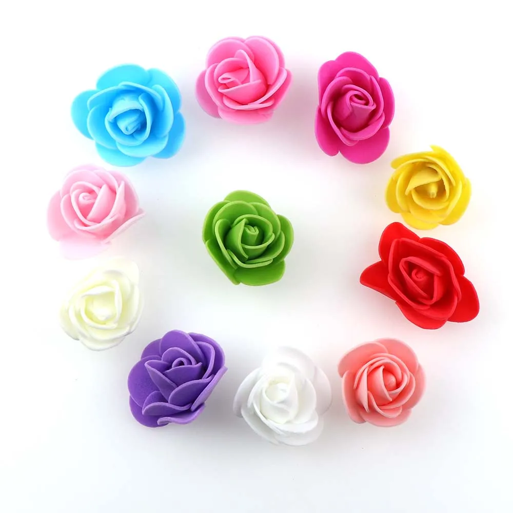 About 50Pcs 3cm Mix Color Rose Foam With Yarn Mini Artificial Silk Flowers Bouquet Wedding Decoration Wreaths | Дом и сад