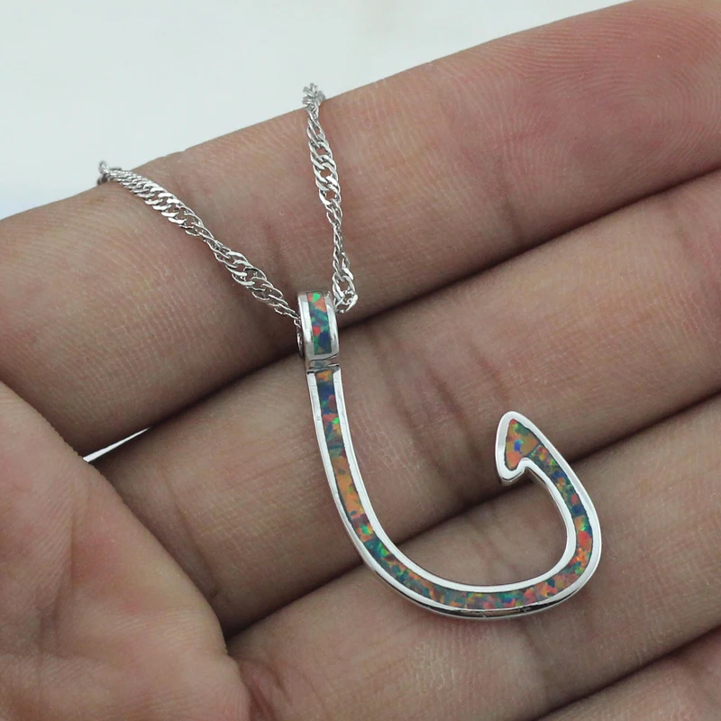 HAIMIS Коричневый Огненный Опал посеребренный Мужской Женский крючок подвеска