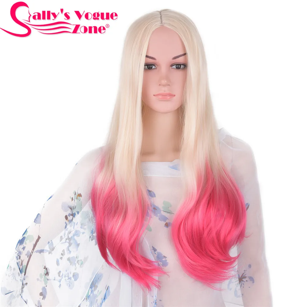 T1B/27 Sallyhair Высокая температура Синтетические прямые длинные Омбре черный цвет красного вина Американский Африканский парики волос для черных женщин - Цвет: T1B/27