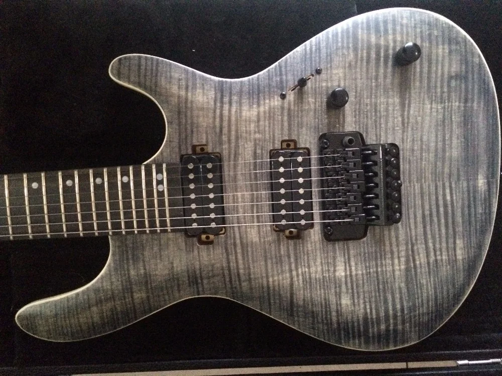 Mayones Setius Floyd rose Электрогитара с пламенем клен болт для тела на necl Ebony Mayomes custom