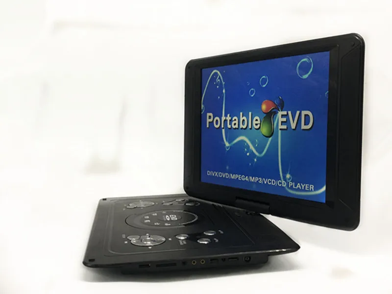 14,1 дюймовый портативный dvd-плеер с tv/SD/USB Home EVD, DVD VCD, MP3/MP4 плеер RM RMVB VOB, MPG, MPEG1, MPEG2, MPEG4, DIVX MP3, WMA JPEG