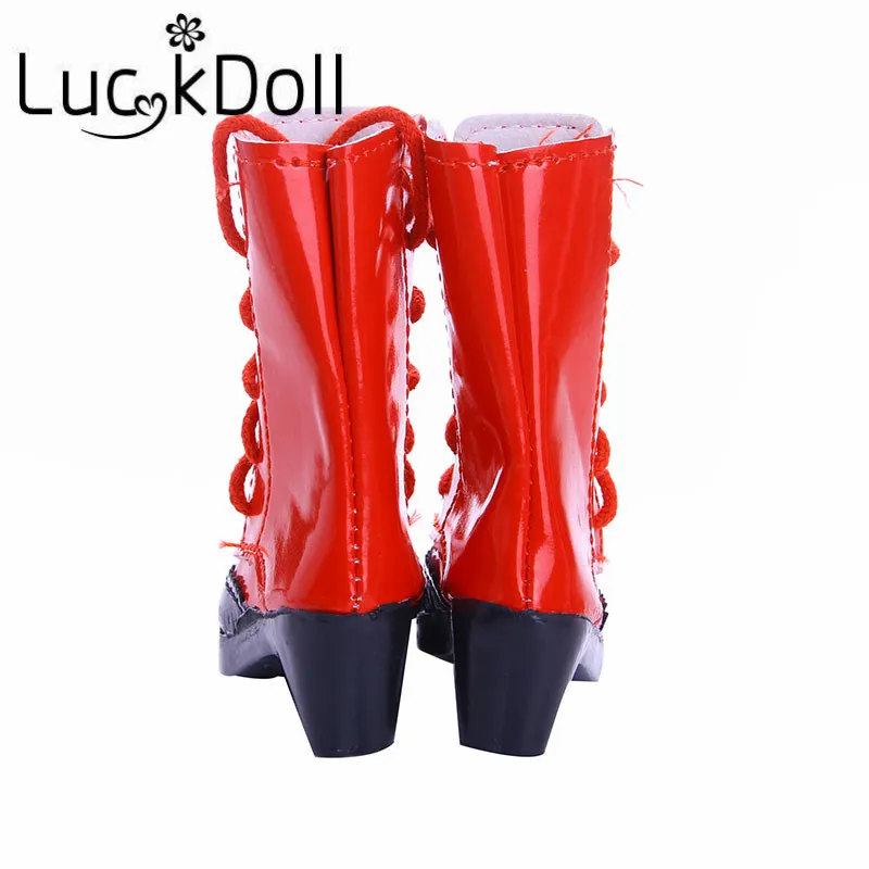 LUCKDOLL 7 5 см однотонные Цвет сапоги на высоком каблуке с перекрестными ремешками