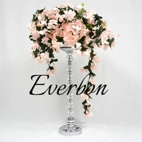 10pcslot acrylic crystal wedding centerpieces flower stand lead road centepieces led candle holders wedding decoration 60cm