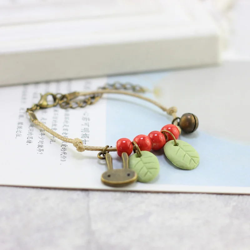 Плетеные браслеты подвески в виде керамических бусин браслет для женщин и мужчин