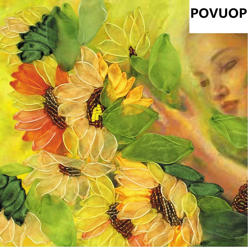 Картина POVUOP трехмерная вышивка 45x40 см | Дом и сад