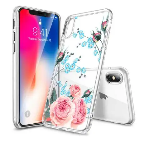 Чехол для телефона с цветочным принтом прозрачный ТПУ чехол рисунком iPhone 5 5s X XS XR