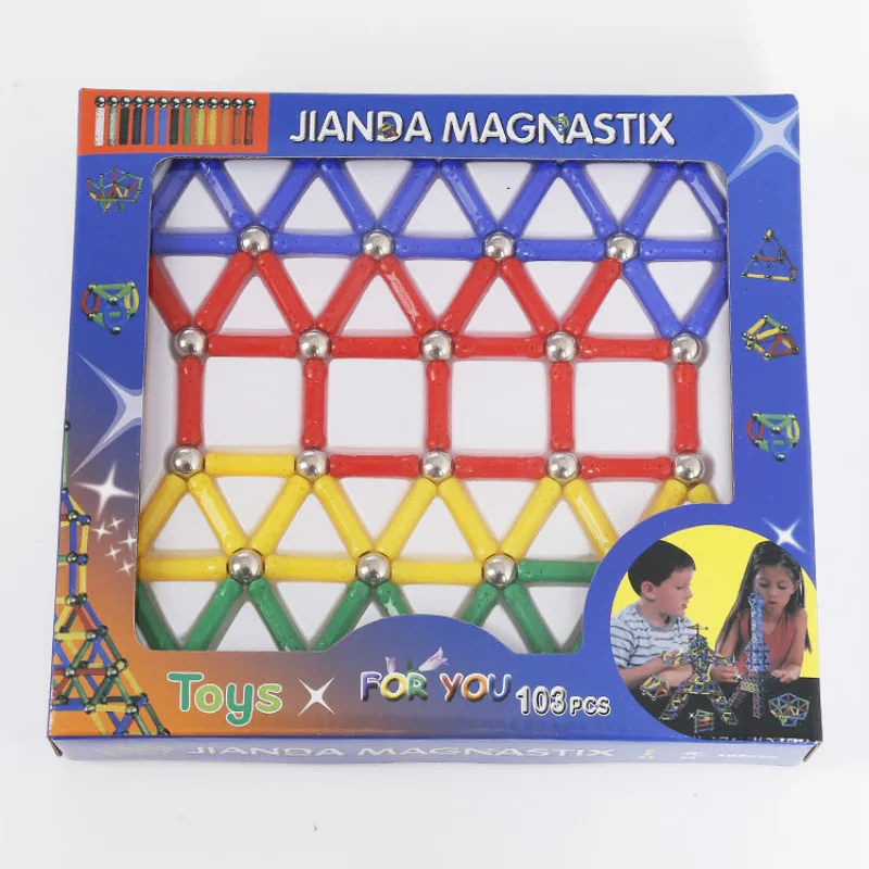 

103pcs Magnetic Blocks Mini Designer Construction Set Mode Children's Puzzle Magnetic Stick Toys Early Childhood DIY