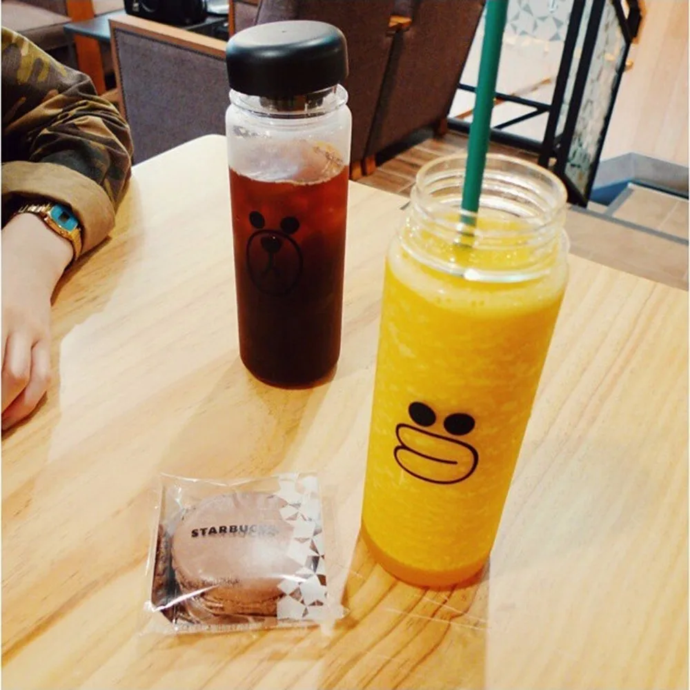 500ml Fashion Bear Pattern Sports Shaker Water Bottle For cicycle outdoor Juice Drinkware Readily Space Bottles | Дом и сад