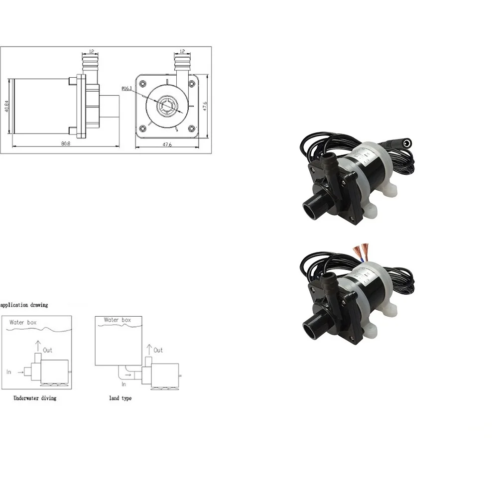 Солнечный Фонтан Водяной насос DC12V 24V Max 350-900L/H 7M Микро погружной Бесщеточный Водяной насос для аквариума