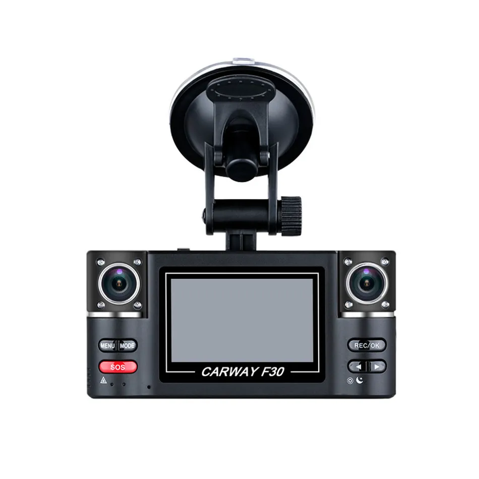 Carway F600 Автомобильный видеорегистратор 2," TFT lcd HD 1080P Двойная камера с поворотным объективом для вождения автомобиля Цифровая видеокамера ночного видения