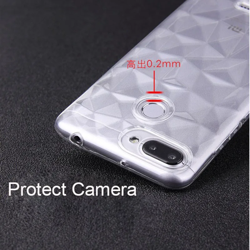 3D Diamond Patterned Transparent Soft TPU Case Cover on sfor Xiaomi Mi 9 se A2 Redmi S2 6A Note 5 5A 7 Clear Silicon Phone Capa |