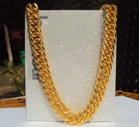 big miami cuban link 24 necklace thick about 25mil 100 gold finish thick chain 12mm 7 days no reason to refund