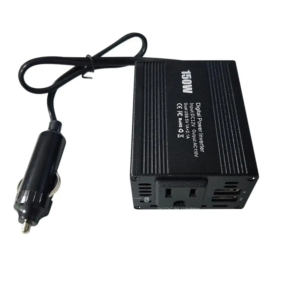 150 Вт автомобильный инвертор Зарядное устройство Dc12 для Ac110/220V Dual Usb Автомобильное