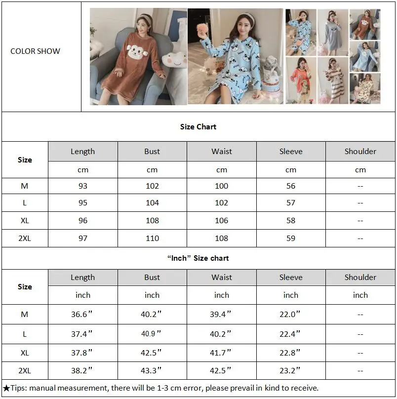 Nightgowns Bathrobe Thick Warm Flannel Nightdress for Women Winter Sleepshirts Coral Velvet Animal Sleepwear Femme Nighty
