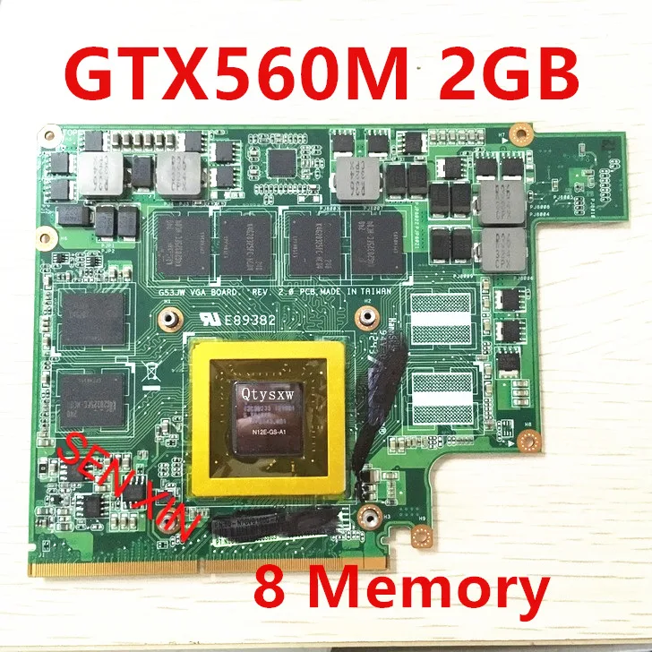 Placa de Vídeo Vga Mxmiii Gtx 560m Placa Gtx560m para Asus G73sw Vga Painel para Asus G73sw G73jw G53sw G53sx G53jw Vx7 2gb