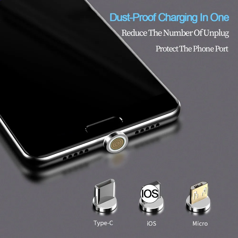 Магнитный Кабель зарядного устройства микро-usb type C 3A зарядный провод для iPhone x xr oneplus 6t samsung s9 Microusb шнур Кабели для мобильных телефонов