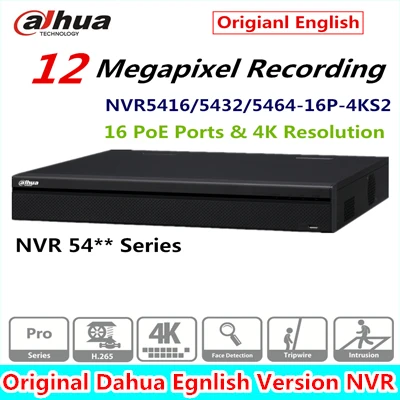 DaHua Видеонаблюдения Регистраторы 16/321. 5U 4 К сети видео NVR5416 16P 4KS2 NVR5432