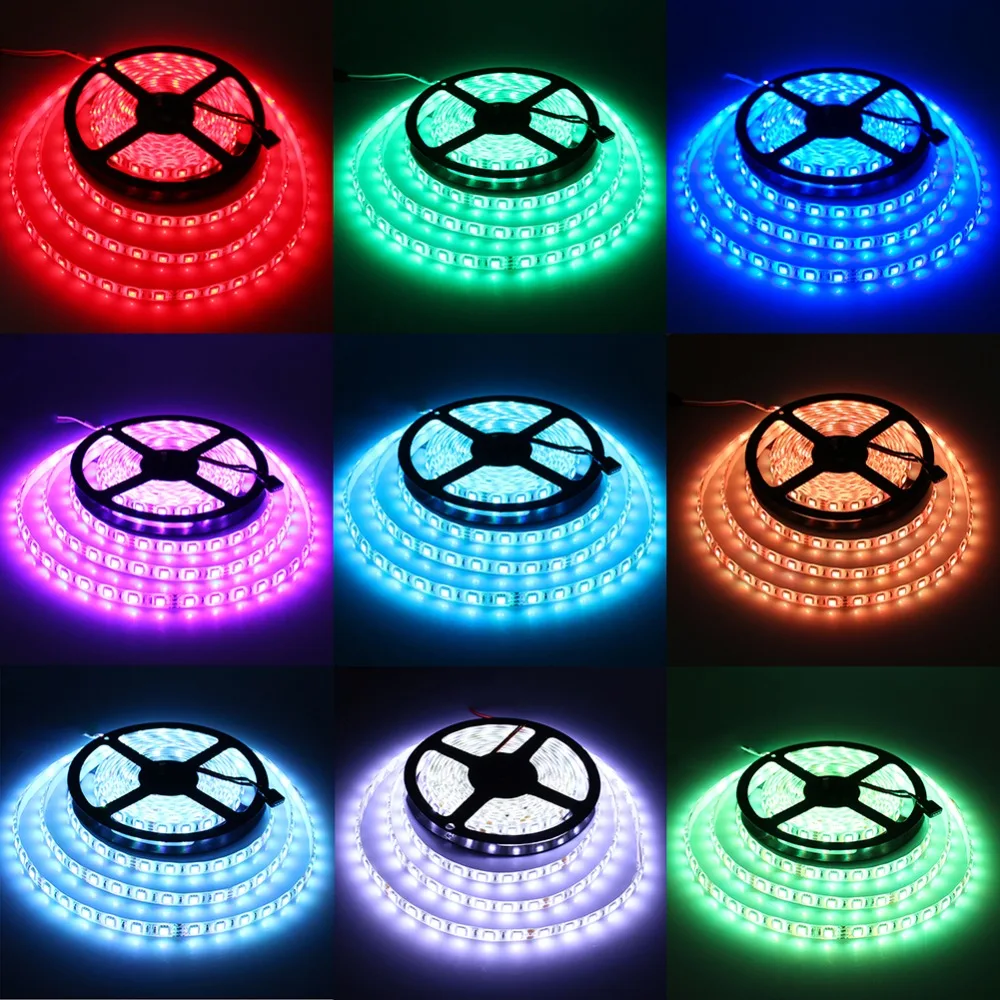 5 м SMD 5050 Светодиодная лента RGB+ 44 контроллер ключей+ 24 В 2A 60led/M DC24V IP65 водонепроницаемая гибкая наружная декорации с лентой лампа