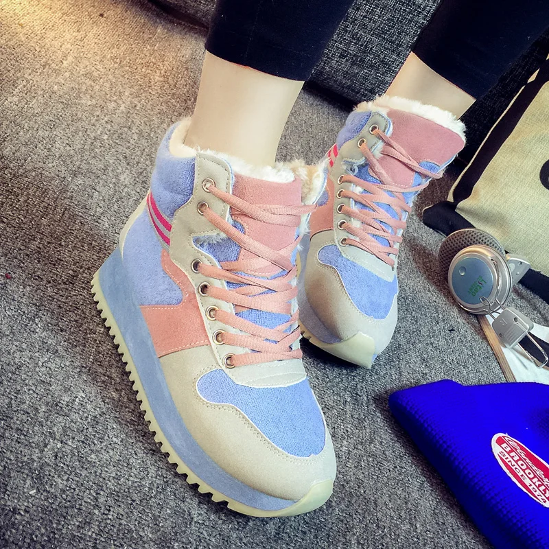 Зимние ботинки женская обувь на платформе коллекция 2018 года зимняя теплая с