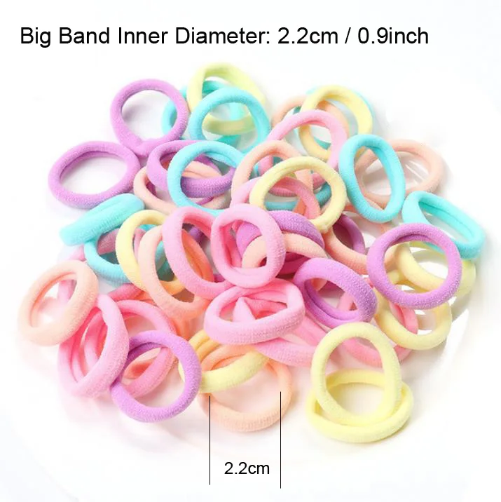 Inner diameter 2.2cm 100 шт./лот, резинки для волос для маленьких девочек, детские эластичные резинки для волос, 5 цветов, Мини Маленькие бесшовные резинки для волос, без складок, HT002 - Цвет: Inner diameter 2.2cm